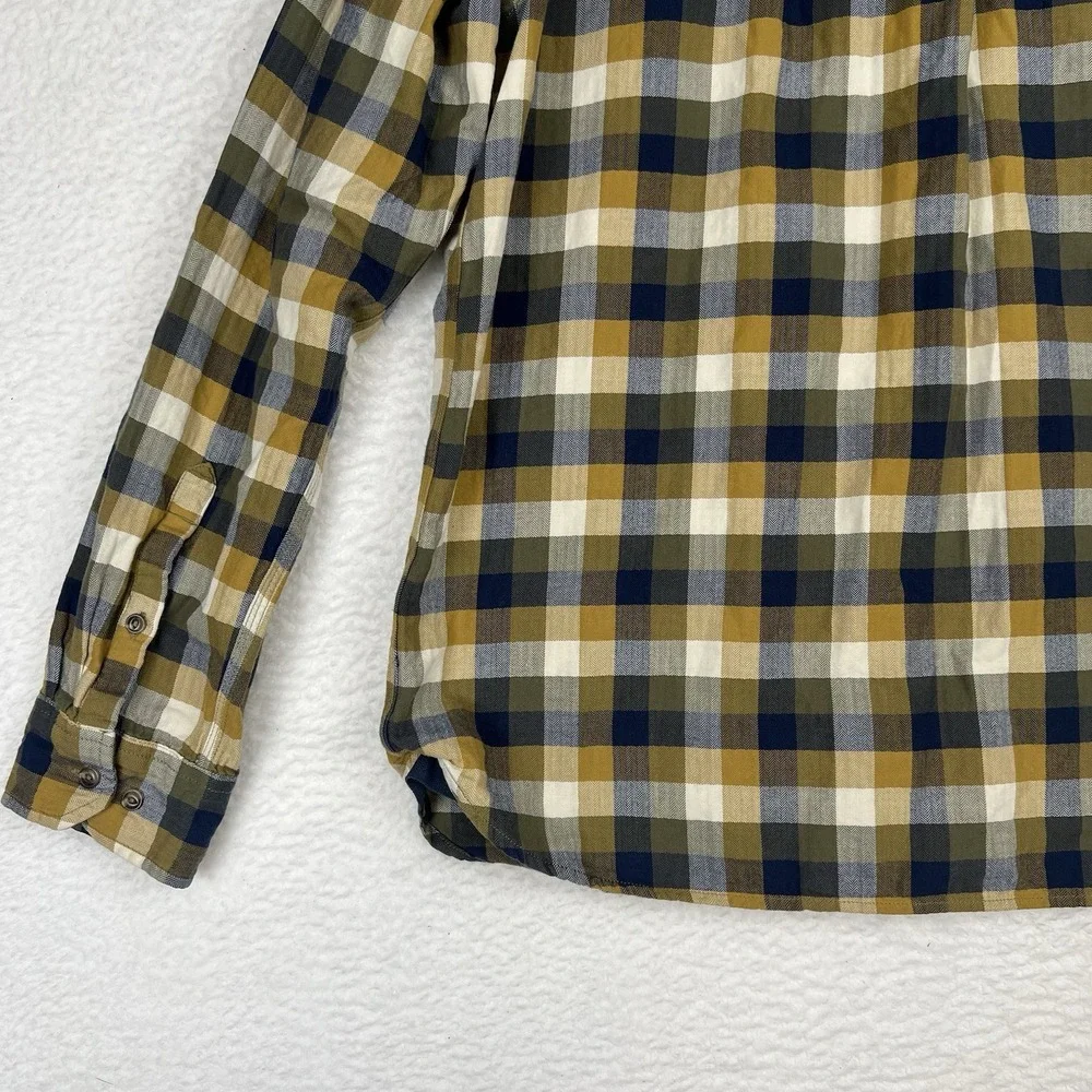 THE NORTH FACE Button Up Shirt Blue Green Plaid Lockhart‎ Flannel Men's Large